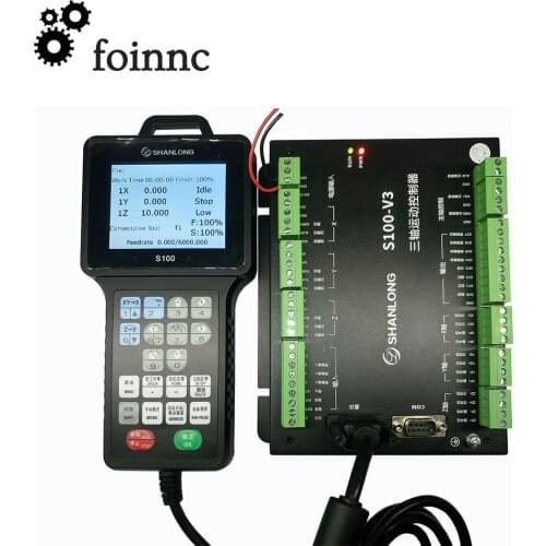 3-axis CNC Handle Controller Motion Control System S100 support G code 500KHZ For Engraving Milling Machine