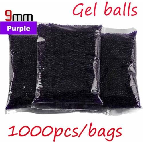 3Bags 10000 PCS/Bag Purple 9mm Soft Water Bomb Crystal Bullet Gel ball Toy Accessories for Children Outdoor