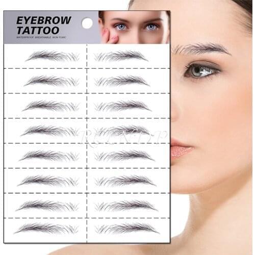 3D Eyebrow Tattoo Sticker Fake Eyebrows Willow Leaf Shape Long Lasting Super Waterproof Makeup Eye Brow Stickers Cosmetics