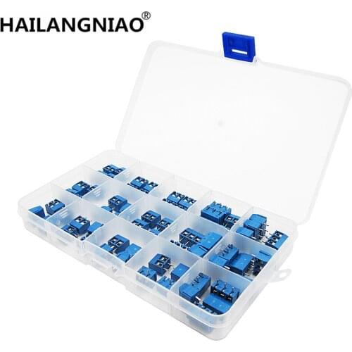 40pcs 5.0mm-2pin + 25pcs 5.0mm-3pin (KF301) "+" Screw 5.0mm Straight Pin PCB Screw Terminal Block Connector 4/5/6 pin Wholesale