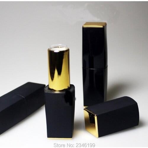 50pcs/lot Shiny Blue Magnetic Lipstick Tube, Plastic Square Lipstick Container, Matte Black Beeswax Tube, Cosmetic Packaging