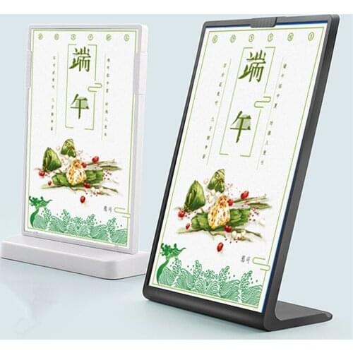 A4 Plastic T / L Shape Table Sign Holder Menu Sign Holder Stands For Tables Restaurants Sign Board For Stores