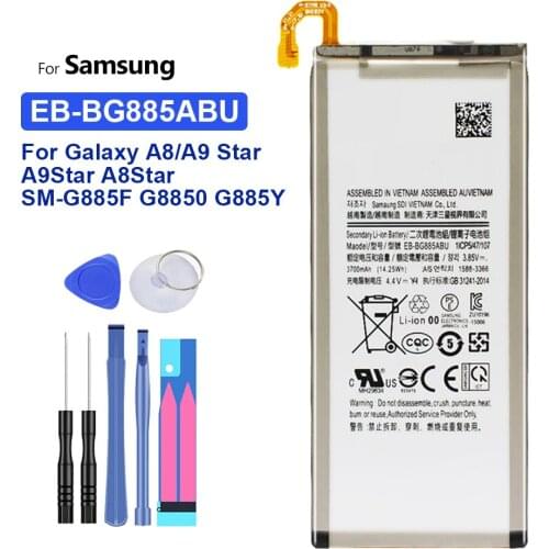 Battery EB-BG885ABU 3700mAh For Samsung Galaxy A8 A9 Star A9Star A8Star SM-G885F G8850 G885Y Bateria