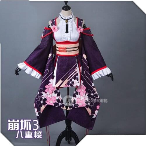 Anime Honkai Impact 3 Yae Sakura XiaYing Birthday Celebration Kimono Dress Cosplay Costume Halloween Women Free Shipping 2020New