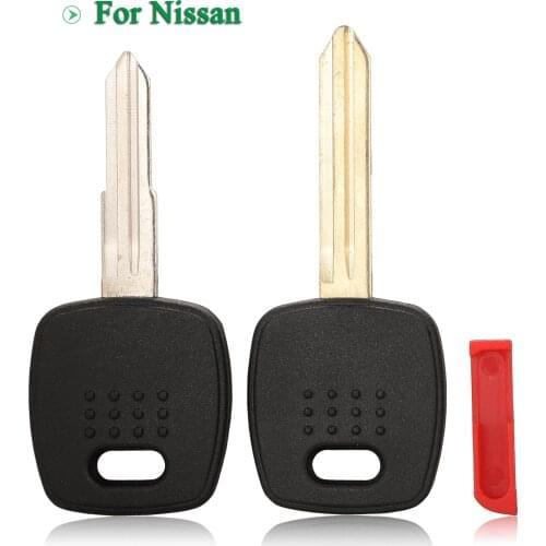 Bilchave New Transponder Chip Fob For Nissan Remote Key Shell Case Cover With Blank Uncut Blade Replacement