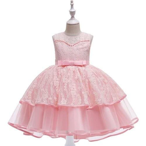 Kids Girl Cake Tutu Flower Dress Children Party Wedding Formal Dress for Girl Princess First Communion Costume Evening Gift Tops