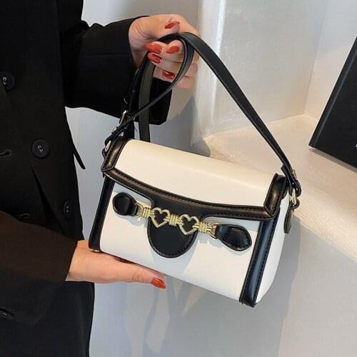 Contrast Color Womens Designer Luxury Handbag 2021 Fashion High Quality PU Leather Crossbody Bag Trend Shoulder Messenger Bag