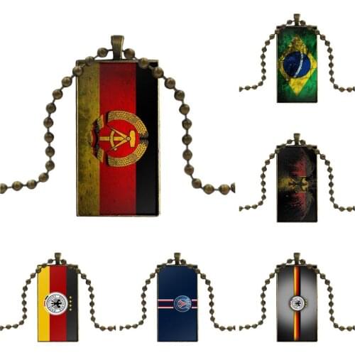 For Women Choker Retro Style Englpatriots On Wood Sport Design Fashion Vintage Glass Women Rectangle Necklace Pendants