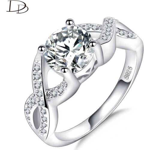 DODO AAA Cz Zircon Engagement Rings Luxurious 8Mm Big Stone Wedding Bridal Jewelry For Women Silvery Anel Bijoux Femme Ra065