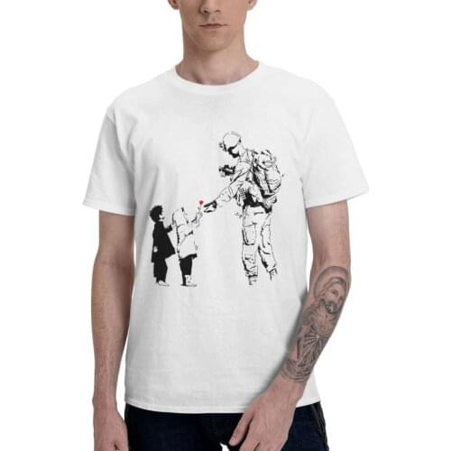 Banksy Soilder T Shirts Men Short Sleeve Cotton T-shirt Street Graffiti Pop Art Tees Top Streetwear Tshirts Gift Idea