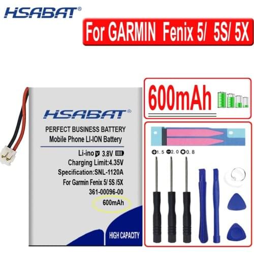 HSABAT 600mAh 361-00097-00 361-00096-00 361-00098-00 Battery For GARMIN Fenix 5/ Fenix 5S/ 5X GPS Multi sport Training Watch