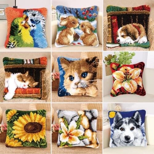 Kawaii Latch Hook Kit Pillow Buttons Kussen Knopen Smyrna Button Package Coussin Crochet Loquet Cushion Latch Hook Kussen Haken