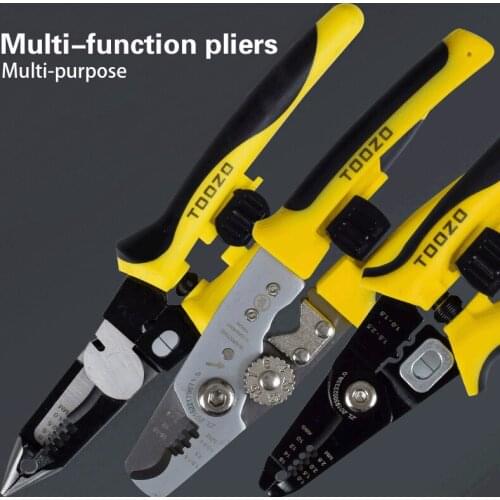 7 in 1 Multi-function Pliers Wire Stripper 1-4mm² Terminal Crimping Cut Cable Cutter Multifunctional Electrician Tool 8 Inch