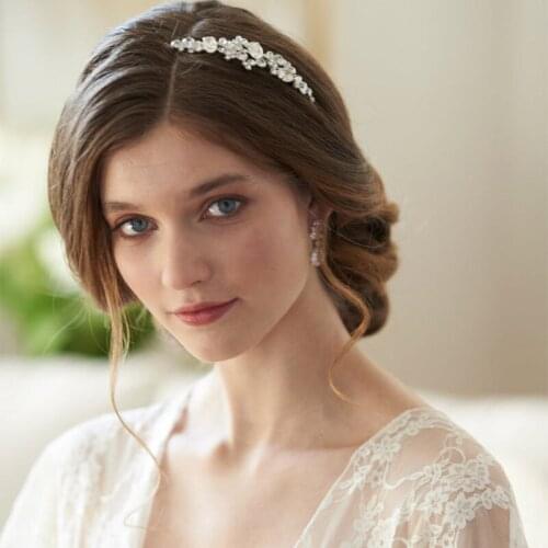 Trendy Bride Headband silver color Rhinestone Crystal Tiara Wedding Crown Princess Tiara Jewelry Bride Wedding Hair Jewelry