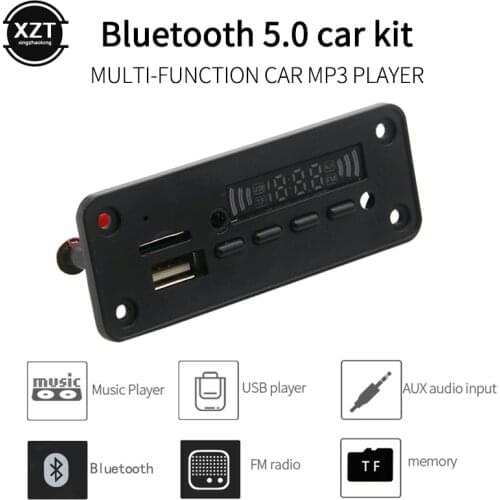 Hands-free MP3 Player Decoder Board 5V 12V Bluetooth 5.0 6W amplifier Car FM Radio Module Support FM TF USB AUX Recorders