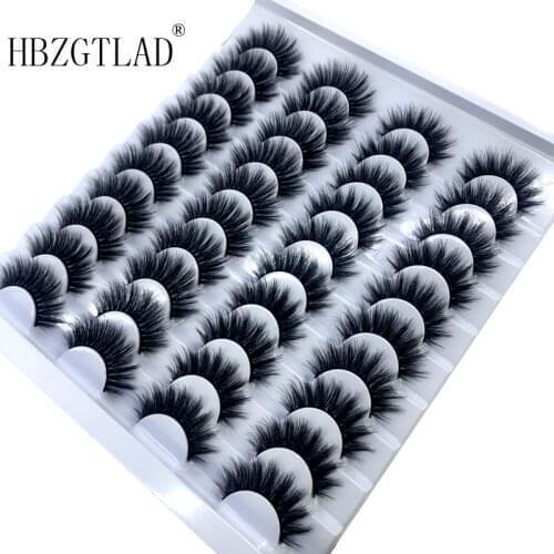 NEW 20 pairs 8-25mm fake Eyelashes 100% Mink Eyelashes Mink Lashes Natural Dramatic Volume Eyelashes Extension False Eyelashes