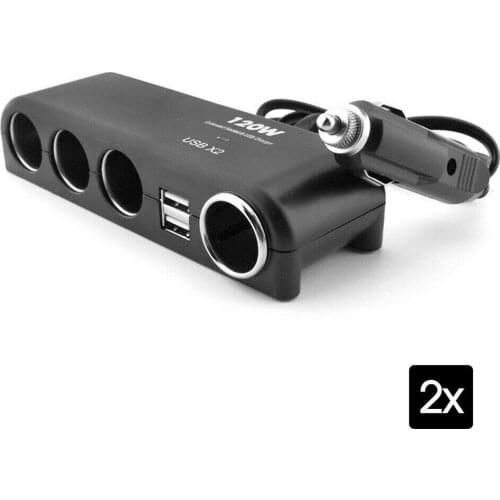 One For Four Car Power Supply Dual USB Car Charger Cigarette Lighter Power Distributor Adapter Auto Accessories