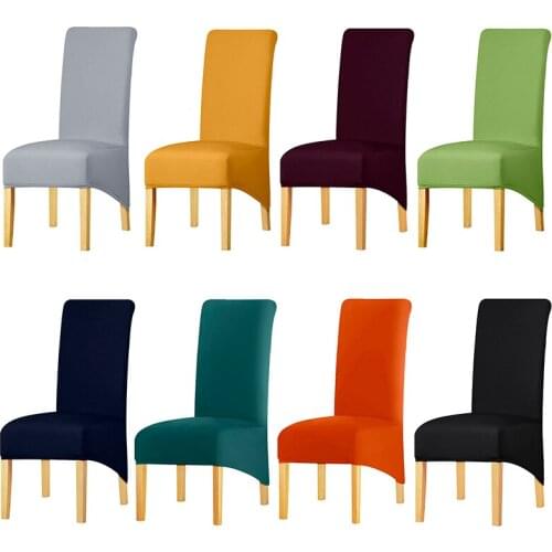 Solid Color XL Size Long Back Chair Cover Polyester Fabric Seat Covers Seat Case Chair Covers Restaurant Hotel Party Banquet