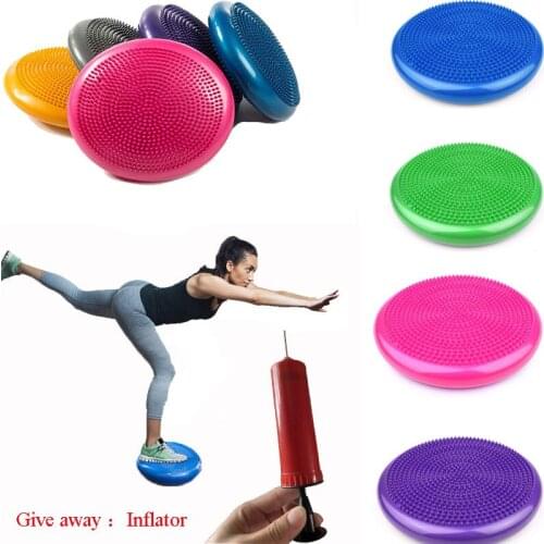 33cm Durable Inflatable Yoga Massage Ball Pad Yoga Balance Mat Yoga Wobble Stability Balance Disc Cushion Sports Fitness Pilates