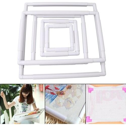 Handhold Square Shape Embroidery Plastic Frame Hoop Cross Stitch Craft DIY Tool PC893640