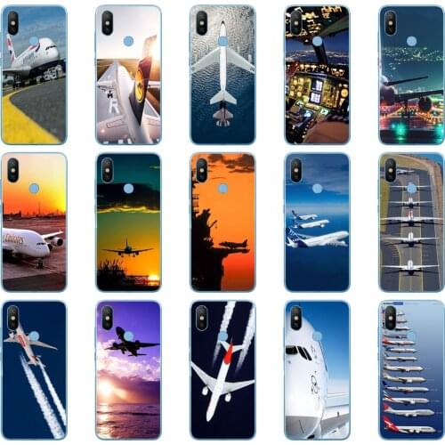 03DD Airplane At The Sunrise aircraft plane Soft Silicone Cover Case for Xiaomi Redmi 6 6a mi 8 a2 lite note 5 6 pro 7 case