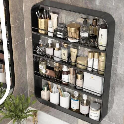 Punch-free Vanity Rack Wall-mounted Multi-layer Cosmetic Vanity Rack On The Wall Toilet Bathroom Storage Rack