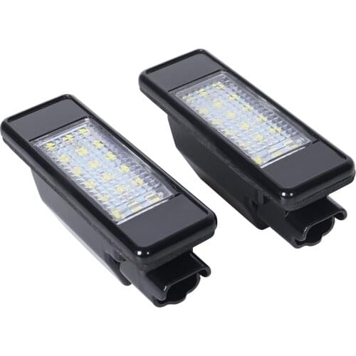 2pcs Error Free LED Car License Number Plate Light For Peugeot 106 1007 207 307 308 3008 406 Expert Citroen Berlingo C2 C3 C4 C5