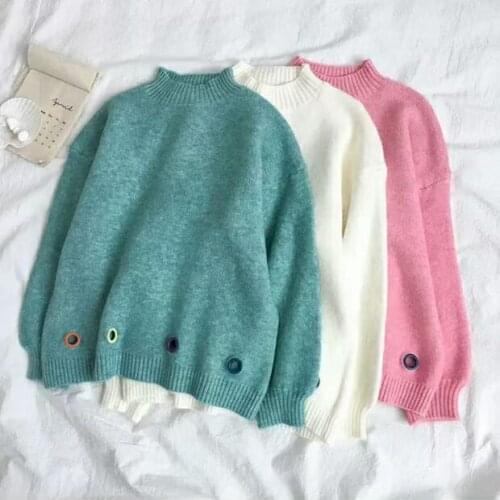 Sweater womens pullover loose outer wear lazy autumn 2021 new fashion tide all-match knitted top