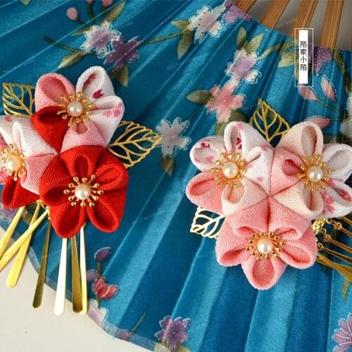 Wind filigree headdress cloth flowers crepe kimono yukata accessories clip duckbill clip edge