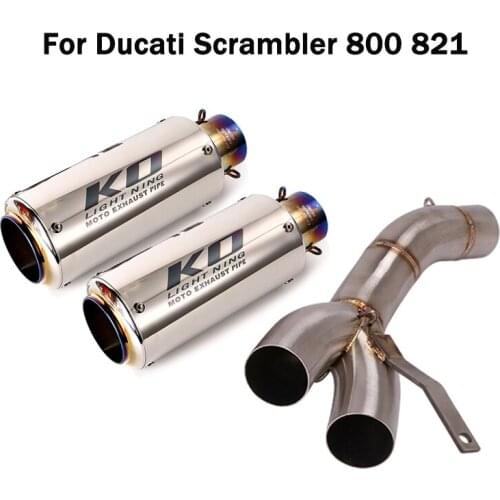 Exhaust System For Ducati Scrambler 800 821 Exhaust Muffler Pipe 51mm Slip On Middle Link Pipe Connection Tube Motorcycle