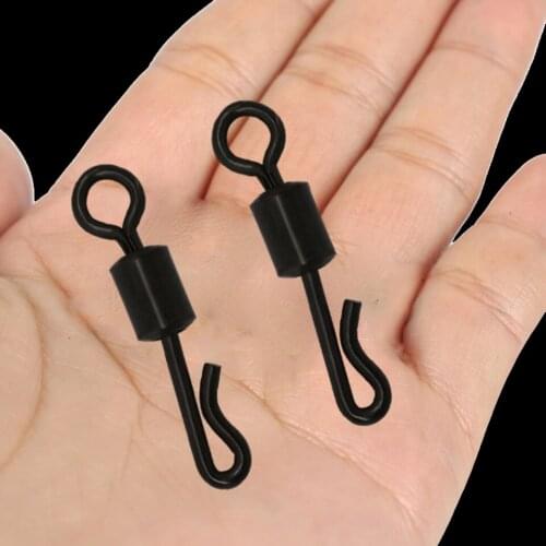 WALK FISH Carp Fishing Connector 30pcs/lot Black Quick Change Swivels Q-Shaped Bearing Swivel Fishing Terminal Tackle Accessorie