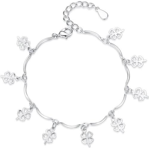 Everoyal Top Quality Silver 925 Bracelets For Women Jewelry Fashion Clover Bracelet Women Party Accessories Lady Lover Birthday