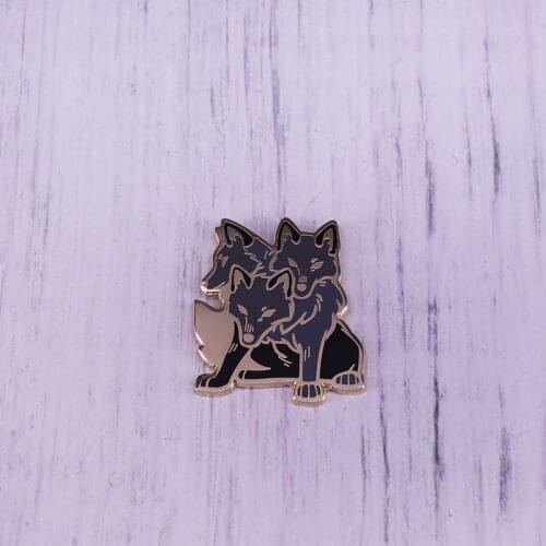 Cerberus hard enamel pin ,Three head wolves pin horror variant animal brooch