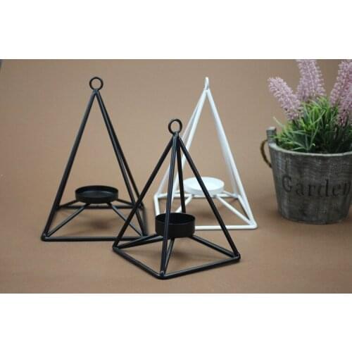 2pcs/set Black Candle Holder Hanging Diamonds Tea Light Candle Holder Candlestick for Dinner Wedding Home Decor MK 028