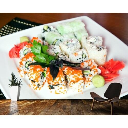 Papel de parede Japanese sushi seafood sashimi food 3d wallpaper,restaurant kitchen bar mural