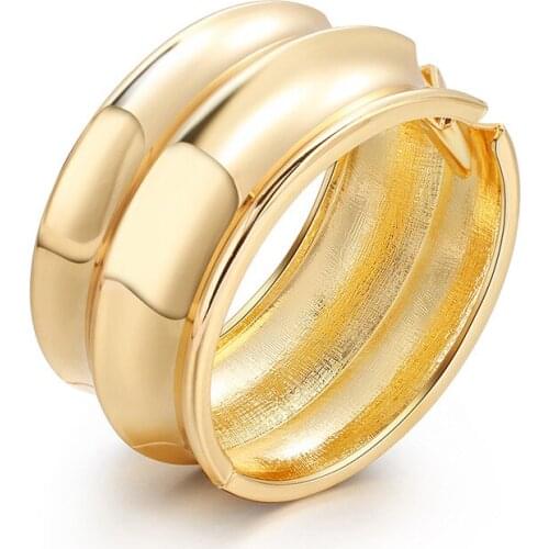 ORNAPEADIA 2021 Popular Summer New Exaggerated Bracelet for Women Soy Type Gold-plated Wide Brim Boutique Bracelet Wholesale