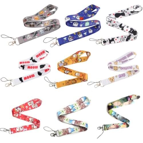 CA1131 Cats Lanyards Cute Neck Strap Phone Keys ID Card Holder Lanyard for Keys DIY Hanging Rope Lanyards 1 Pcs Blinghero