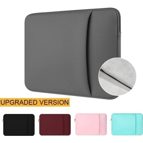 Upgrade 12 13 14 15.6 inch laptops Sleeve case For Macbook Air Pro soft plush lining version waterproof Zipper Notebook bag