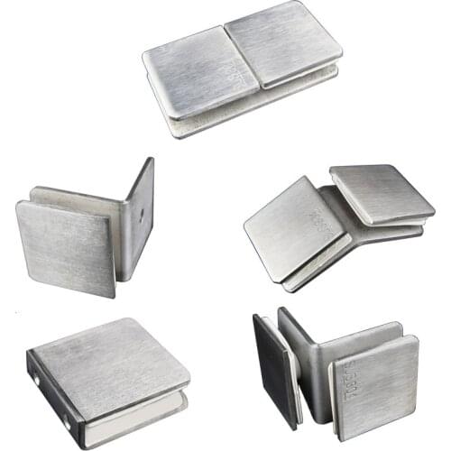 304 Stainless Steel Glass Clamp Bracket Holder Heavy Duty Clam Shelf Clip Support Shower Room Mirror L-Camp Bathroom Clip