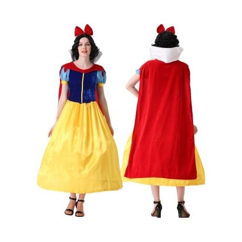 Kid Snow White Princess Costume Adult Women halloween Snow White cosplay costumes girls dress Fantasias Feminina Long Dress