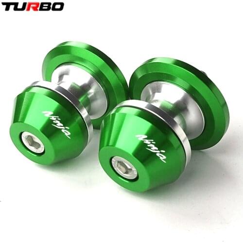 For KAWASAKI Ninja ZX6R ZX7R ZX9R ZX10R ZX12R ZX14R Motorcycle 10 CNC Aluminum Slider Stand Screws Swingarm Spools Lift Bobbins