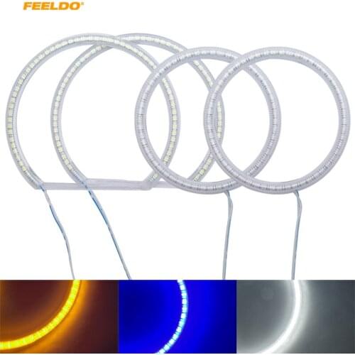 FEELDO 4pcs/Set Car LED Halo Rings Angel Eyes DRL Head Lamp For Ford Focus 08+ #FD-3665