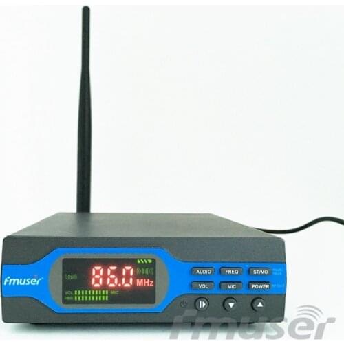FMUSER FU-X01BK 1W FM Transmitter Upgraded 1 watt FM radio broadcaster MP3+Bluetooth+Battery Function+Accessories