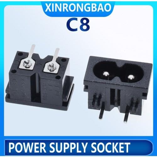 Hot selling electrical socket IEC 320 C8 power connector BX-180-H 2 pin industrial socket Excellent quality black