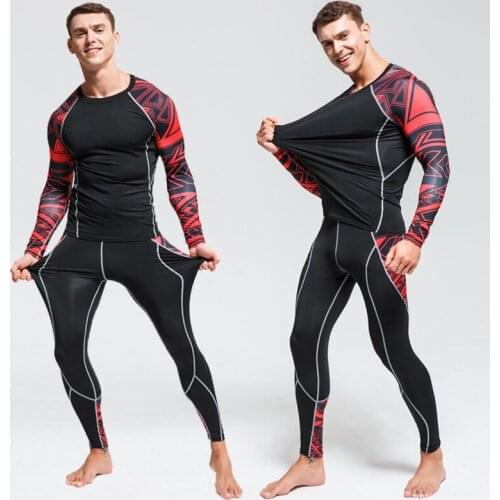 Underwear Set Compression Thermal Underwear Base layer Sport Fitness Exercise Quick-drying Clothes Running suit Rash Guard male