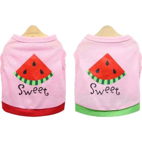 Summer Dog Clothes Cotton Puppy Dog Vest Chihuahua Dogs Clothing For Small Medium Dogs Shirt Watermelon Print Pet Cat Costume