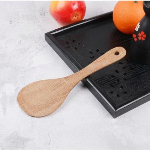 Natural Wooden Rice Spoon Handmade Dinner Kitchen Tableware Accessories Tools Gadget Bento Spatula