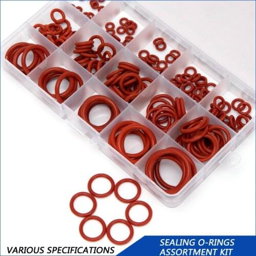 PCP DIY Paintball Socket Silicone O-rings OD 6mm-30mm CS 1.9mm 2.4mm 3.1mm Red Gasket Replacements 15 Sizes 200PCS/SET HG009