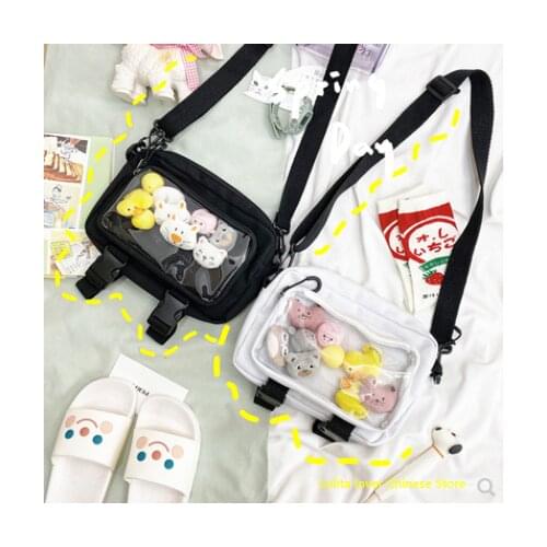 Transparent Clear Cute Jelly Itabag Dolls Shown Shoulder Bag Japanese Anime Girl Student Womens Cartoon Messenger Bags