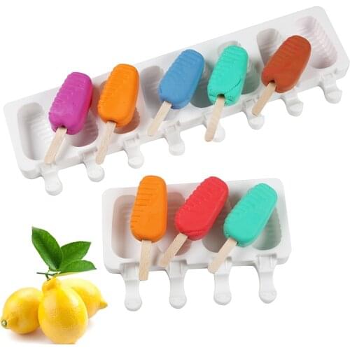 Silicone Ice Cream Mold 8 Hole Ice Cube Tray Popsicle Diy Mould Dessert Kitchen Dining Bar Food Grade Baking Tools Bakeware